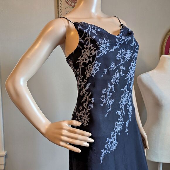 Vintage 1990s Rampage Slip Dress Floral Cottage Slit Whimsygoth Size 3 - Picture 6 of 16